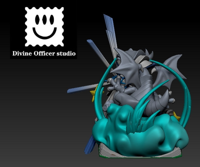 YuGiOh Divine Officer Studio Blue Eyes White Dragon Resin Statue