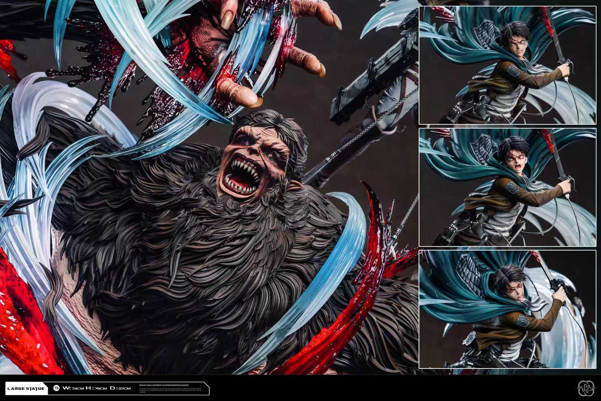 Attack on Titan Hertz Studio Levi vs Zeke V2 Resin Statue