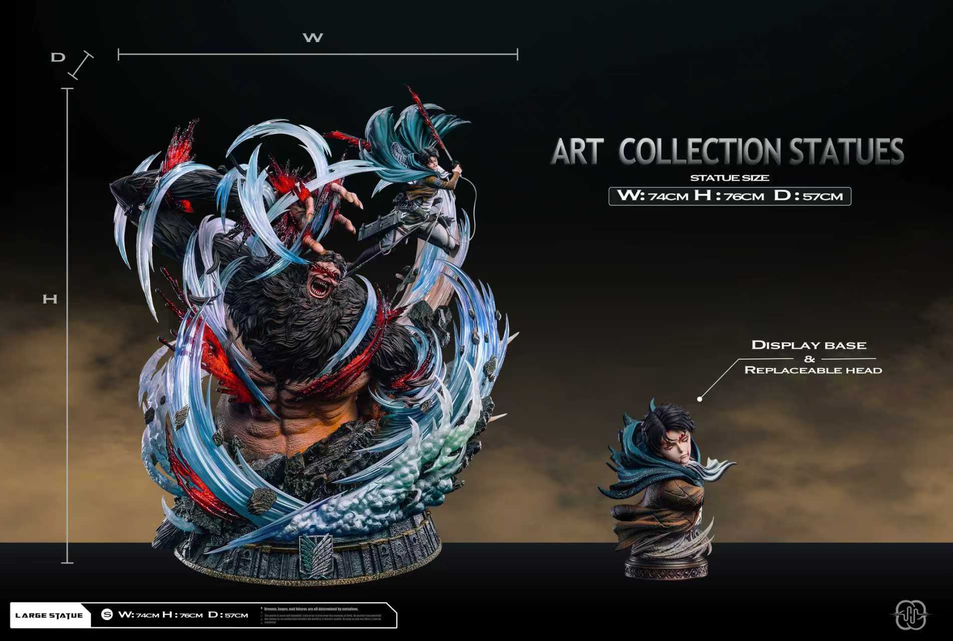 Attack on Titan Hertz Studio Levi vs Zeke V2 Resin Statue