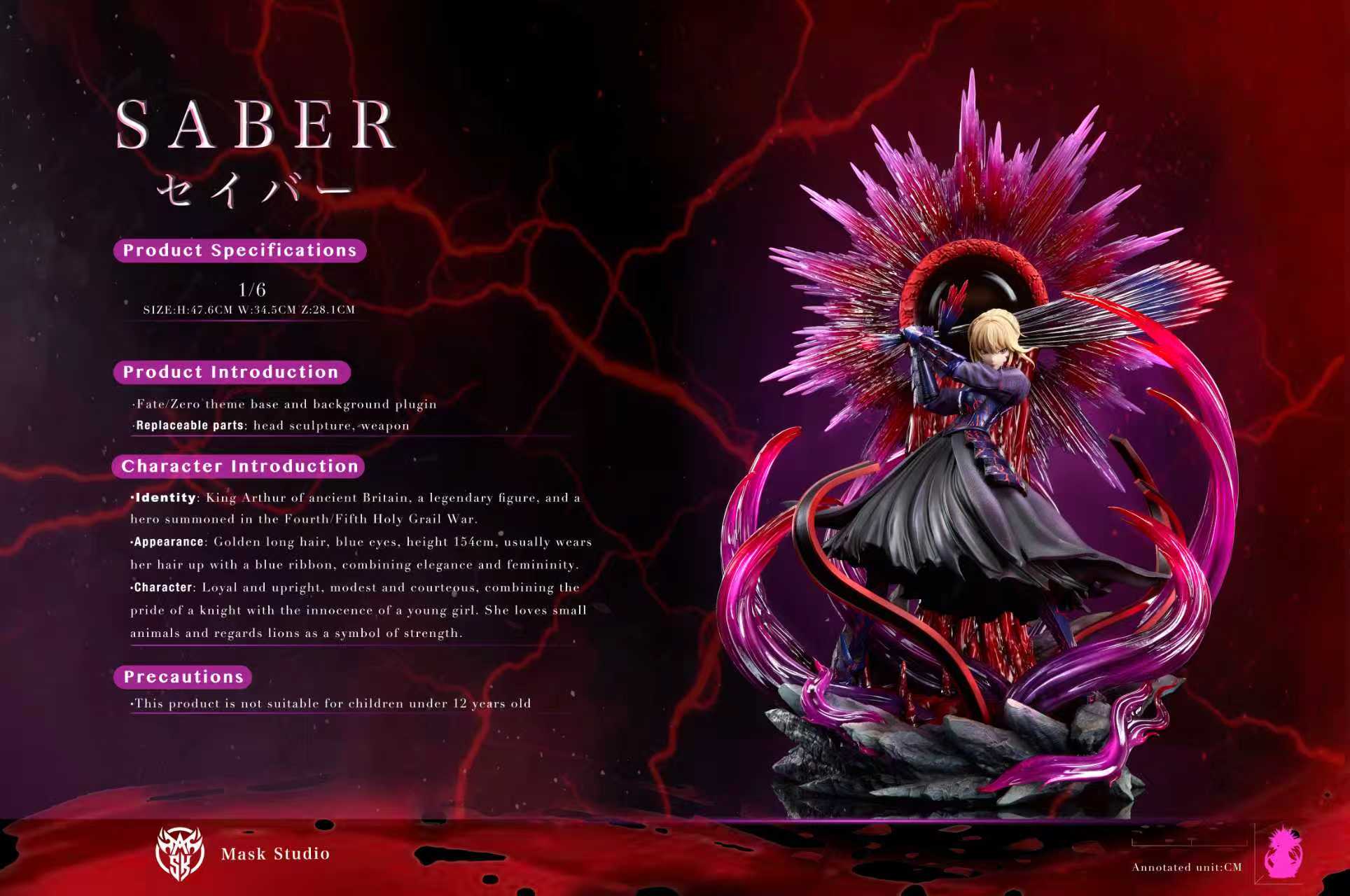 Fate Stay Night Mask Studio Black Saber – ClubHouse Statues