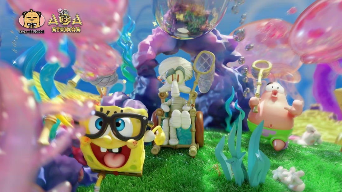 SpongeBob Aoa Studio Jellyfish Field SpongeBob SquarePants Resin Statue