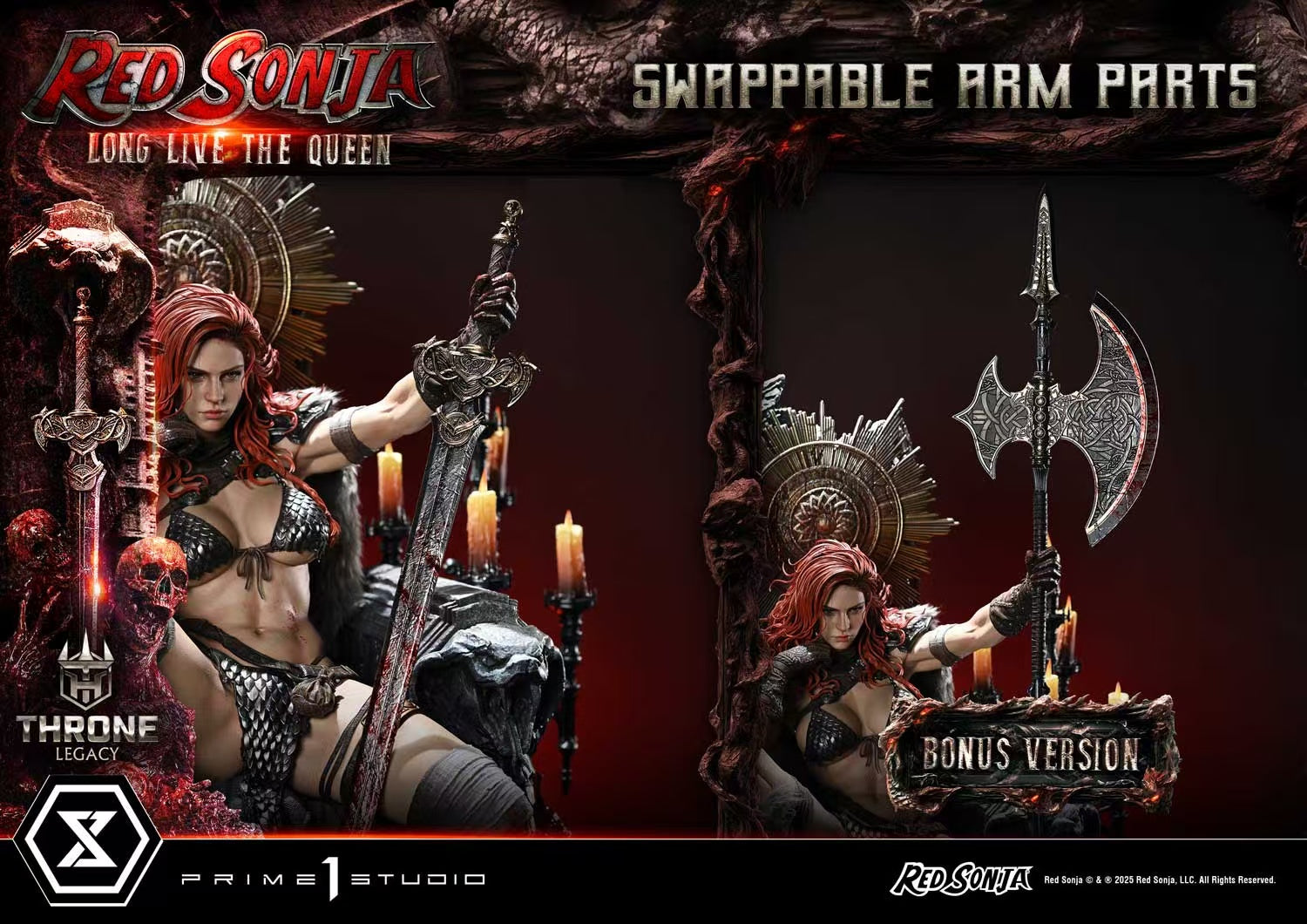 シ*パ様 【超大株】アンスリウム レッドクイーン（Red Queen2.0） Marvel Prime 1 Studio Throne Legacy Red Sonja Long Live the Queen