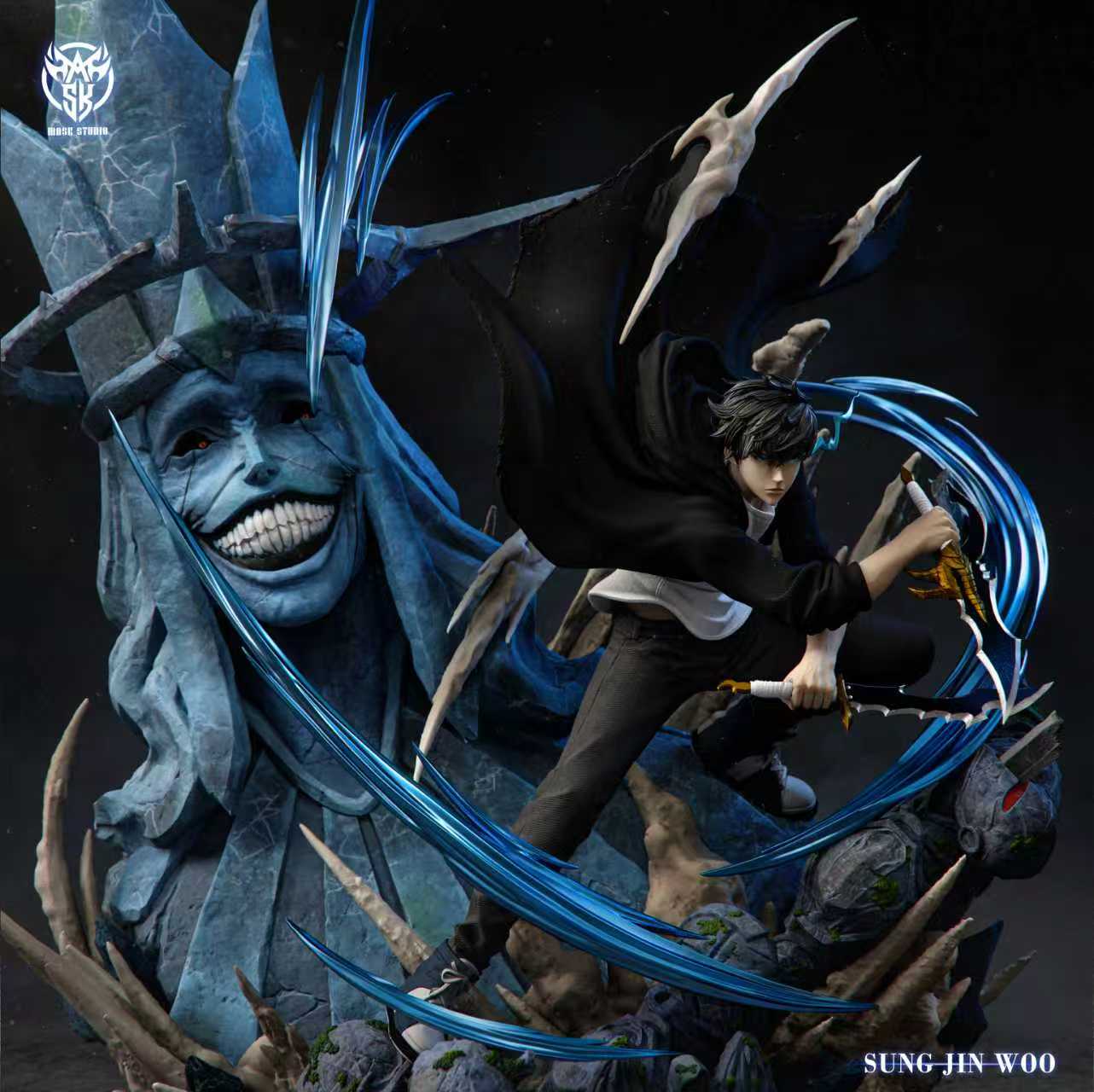 Solo Leveling Mask Studio Sung Jin-Woo Vs Divine Statue Boss Resin