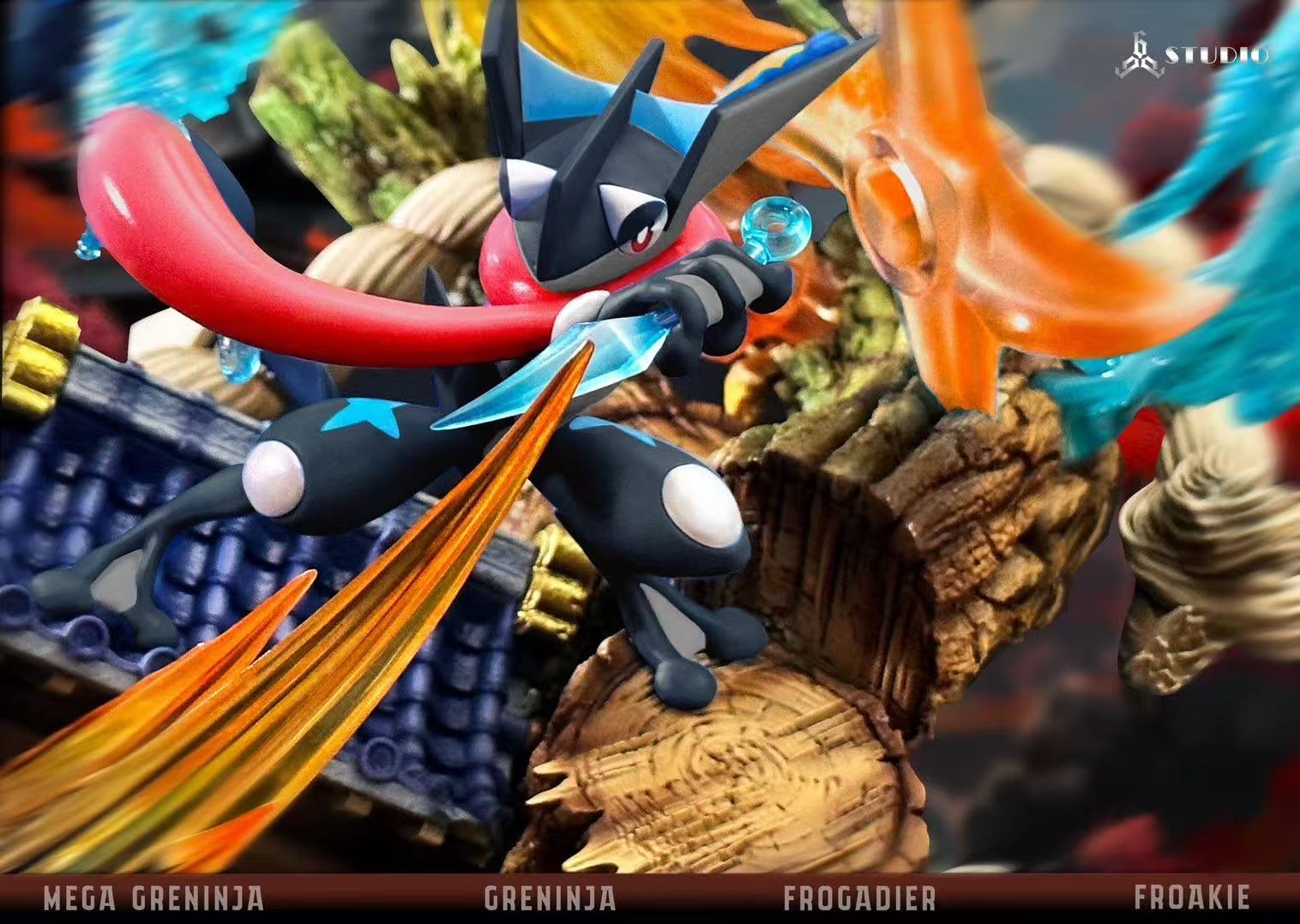 Pokemon 666 Studio Mega Greninja – ClubHouse Statues