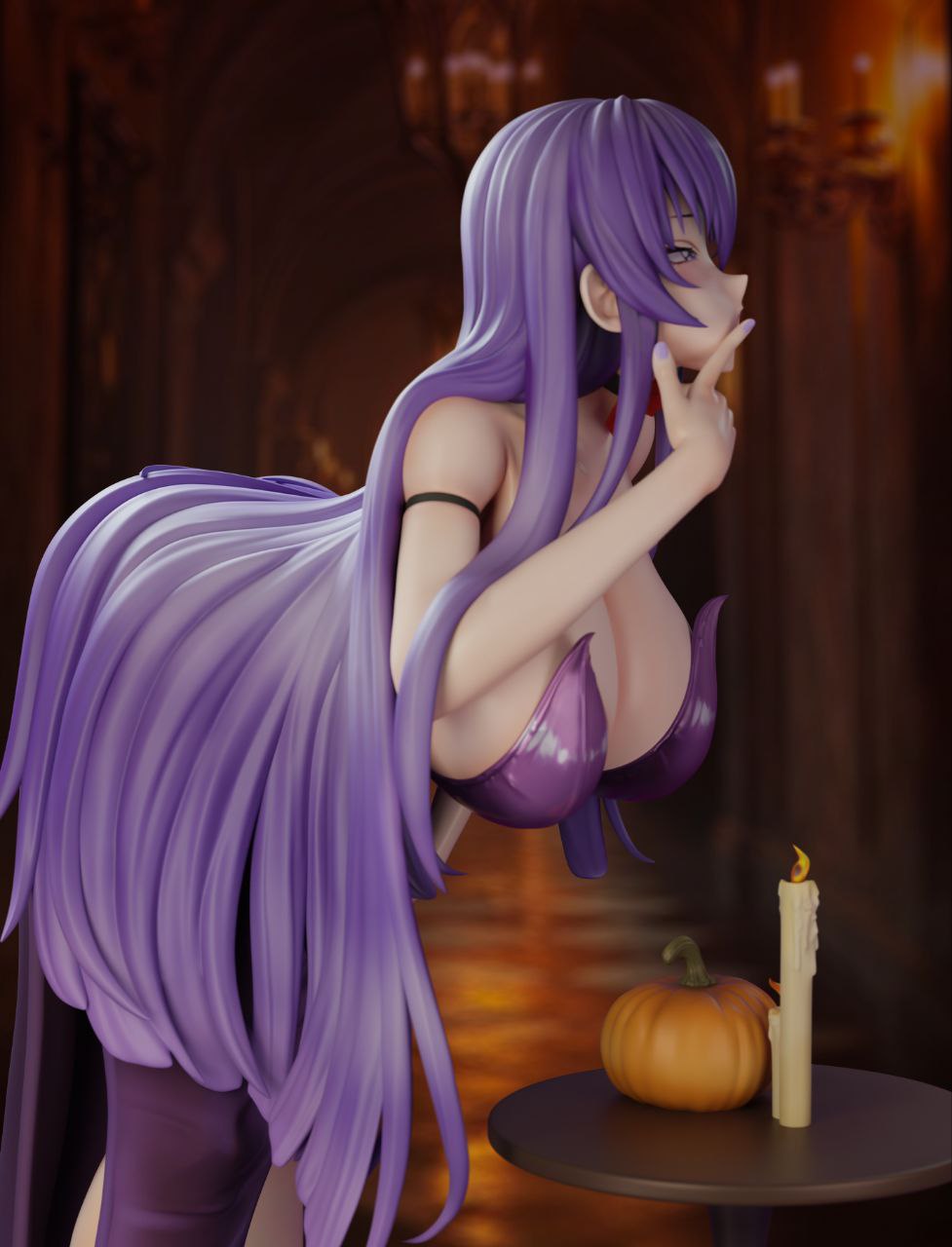 Highschool Of the Dead Green Tea Studio Busujima Saeko Halloween dance Party Resin Statue