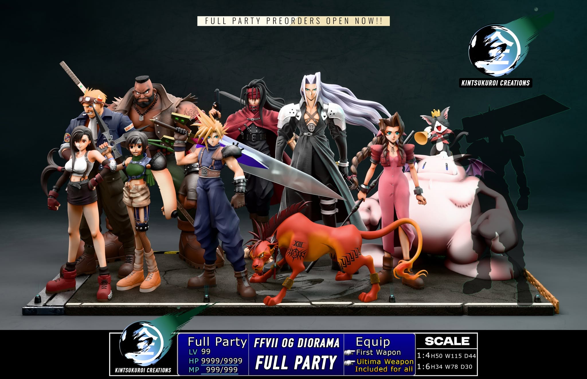 Final Fantasy VII Kintsukuroi Creations Full Team Diorama