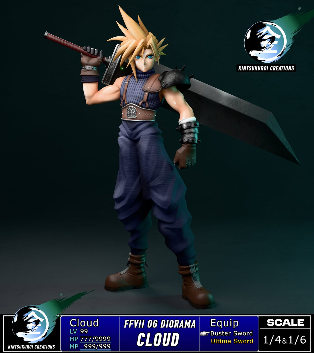 Final Fantasy VII Kintsukuroi Creations Full Team Diorama