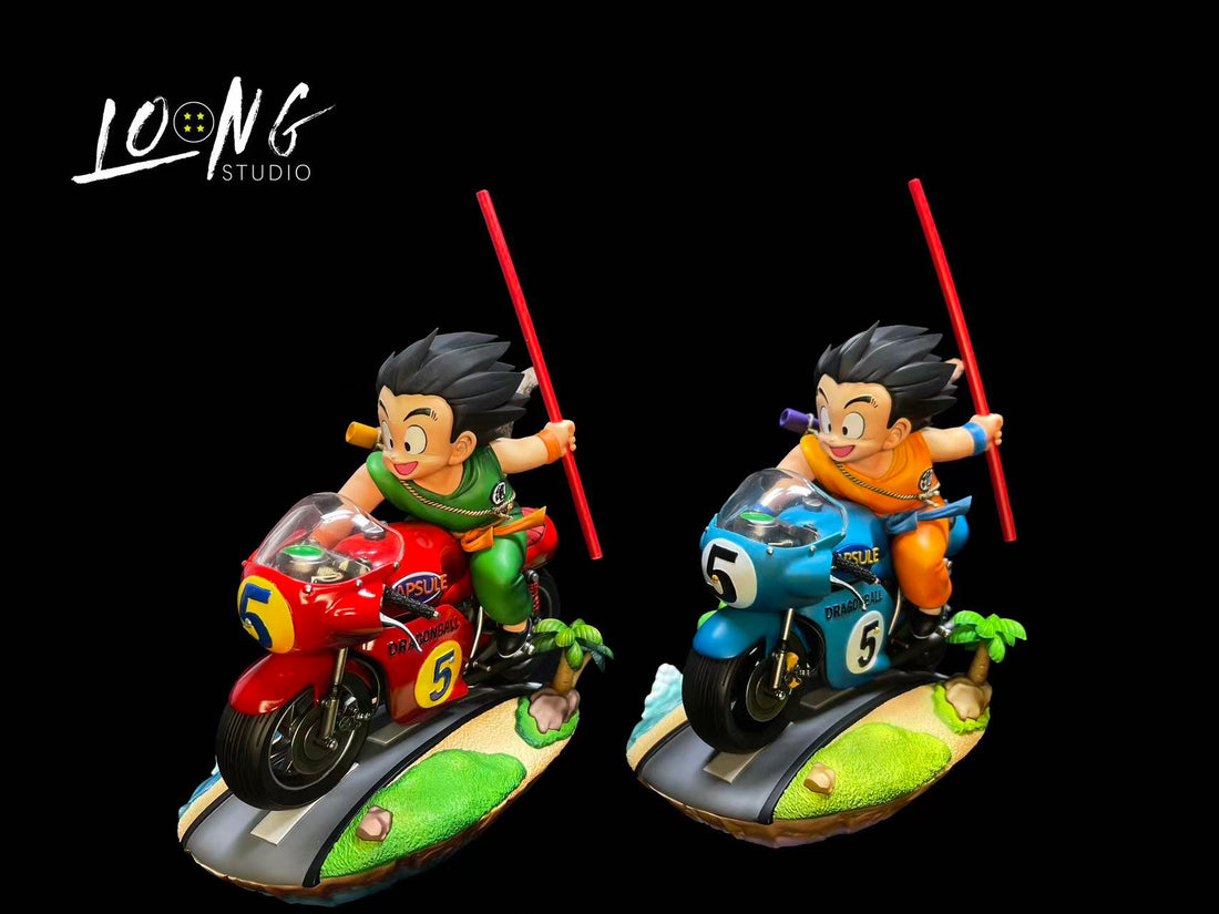 Dragon Ball Loong Studio Kid Goku Riding a Motorbike Resin Statue