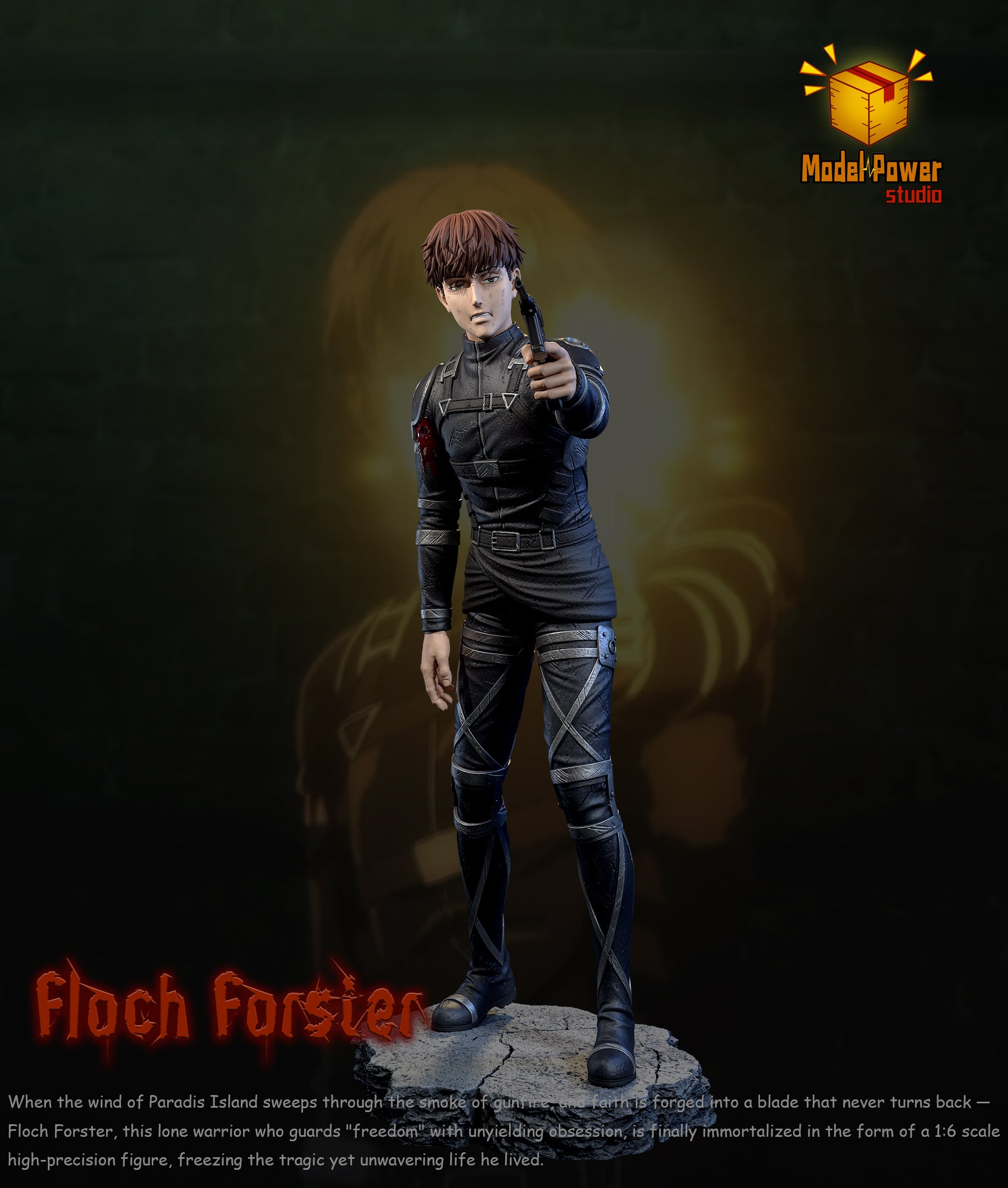 Attack on Titan Model Power Studio Floch Forster Resin Statue ...