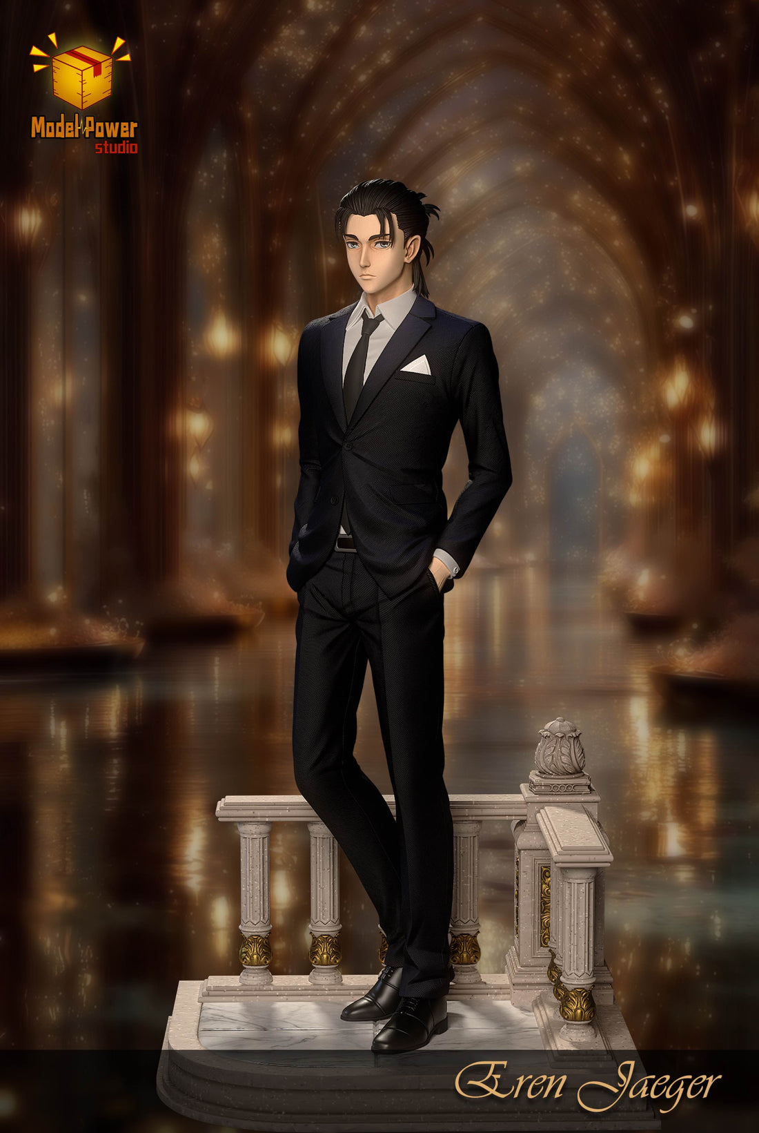 Attack on Titan Model Power Studio Eren Jaeger Suit Version