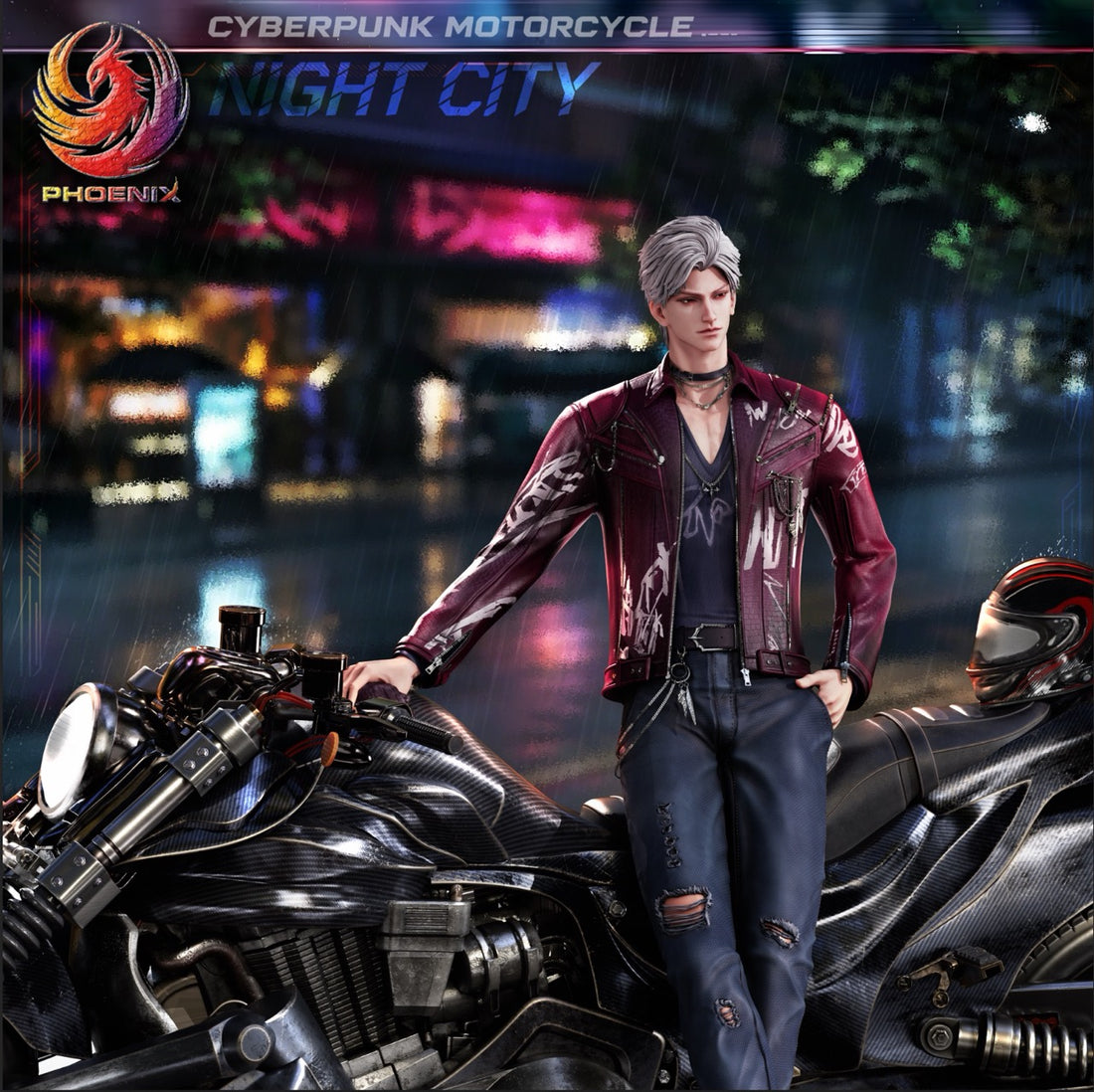Love and Deepspace Phoenix Studio Sylus Cyberpunk Motorcycle