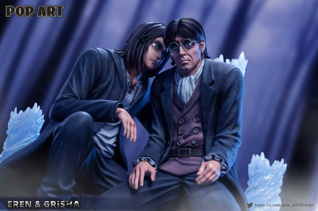 Attack On Titan Pop Art Studio Eren Jeager And Grisha Jaeger Resin Statue