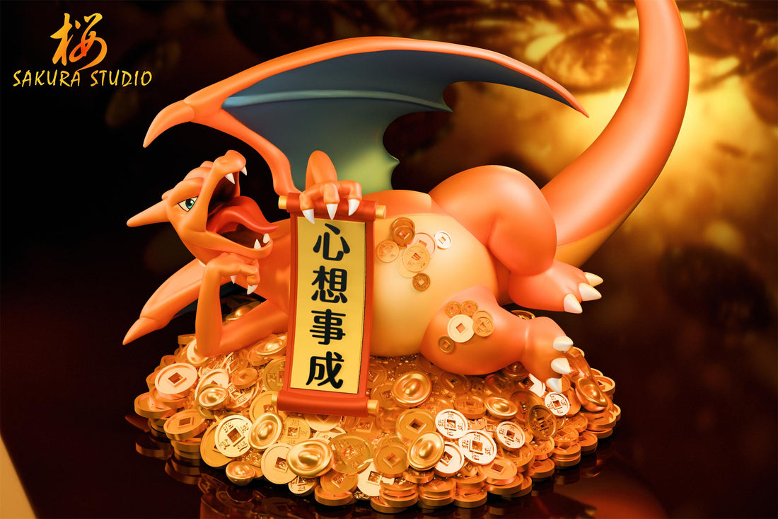 Pokemon Sakura Studio Money Comes While Sleeping Charizard Resin Statue