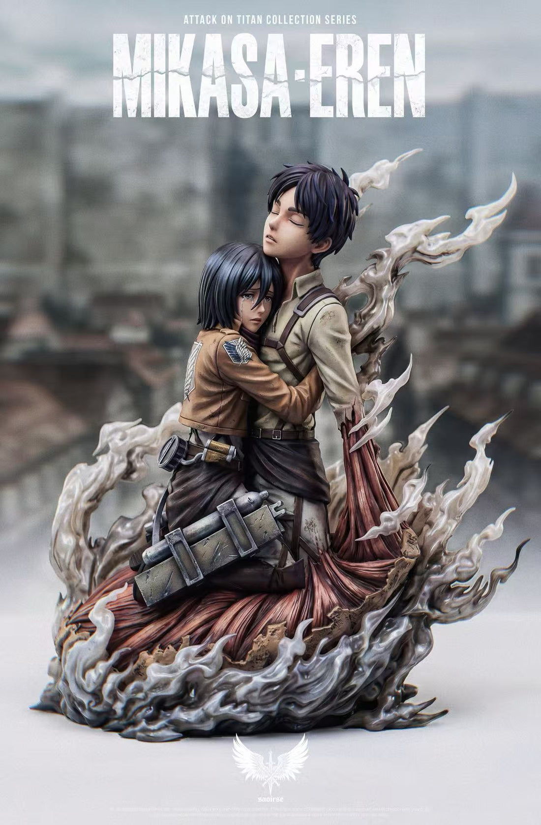 Attack on Titan Saoirse Studio Mikasa Eren hugging