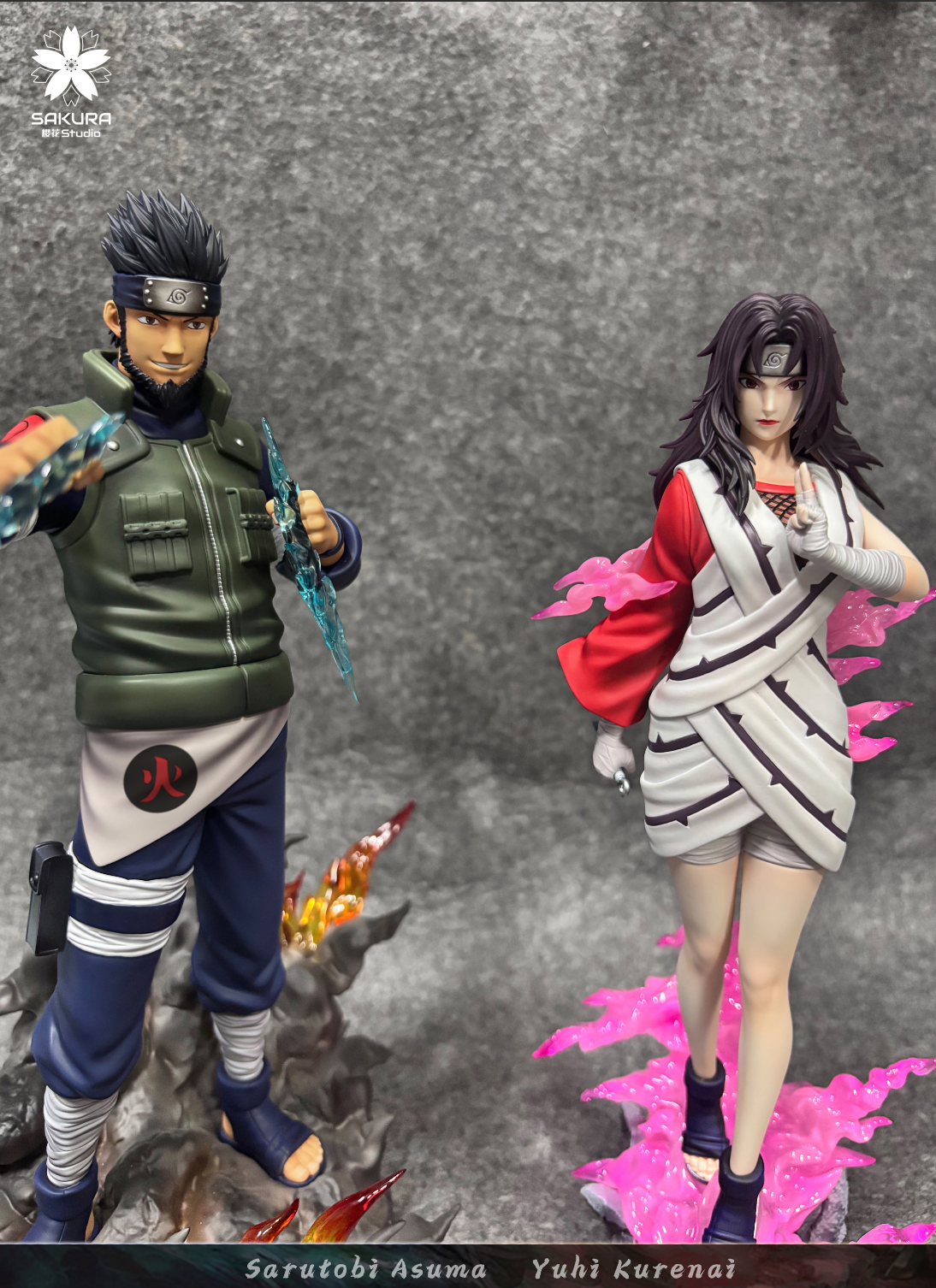 Naruto Sakura Studio Asuma Sarutobi x Kurenai Yuhi Resin Statue