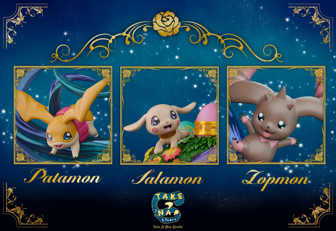 Digimon Take A Nap Studio Patamon X Salamon X Lopmon Resin Statue