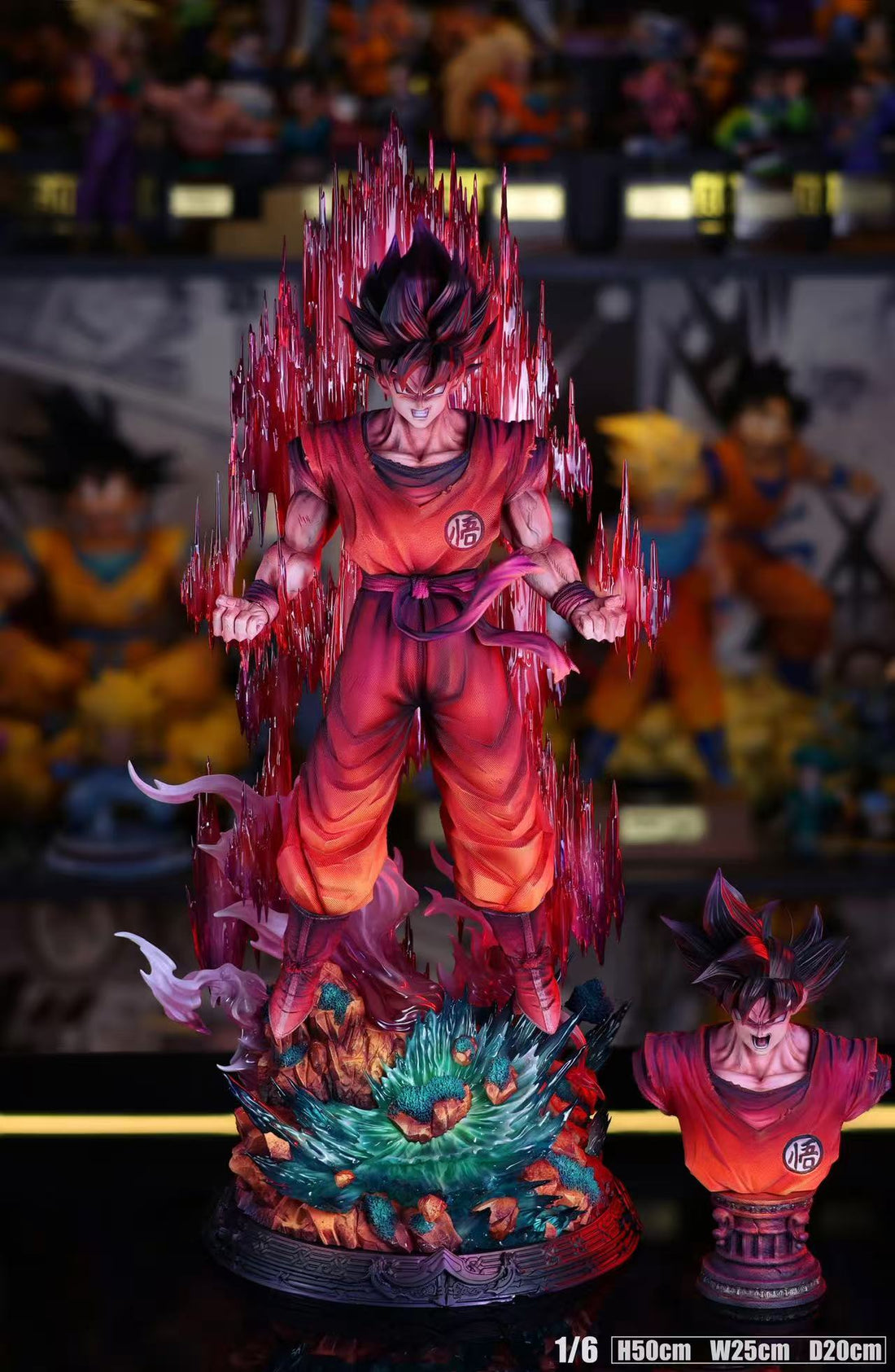 Dragon Ball YunQi Studio Goku Kaio ken Resin Statue