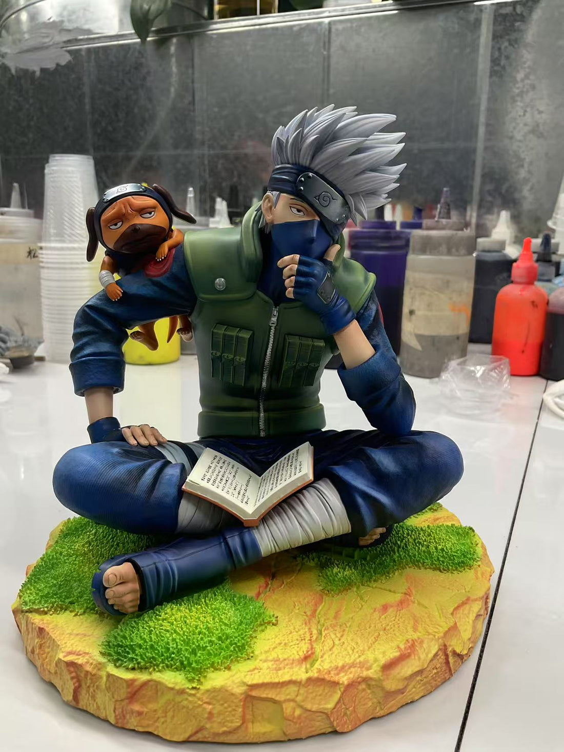 Naruto Idealism Studio Kakashi X Eight Ren Dog Resin Statue