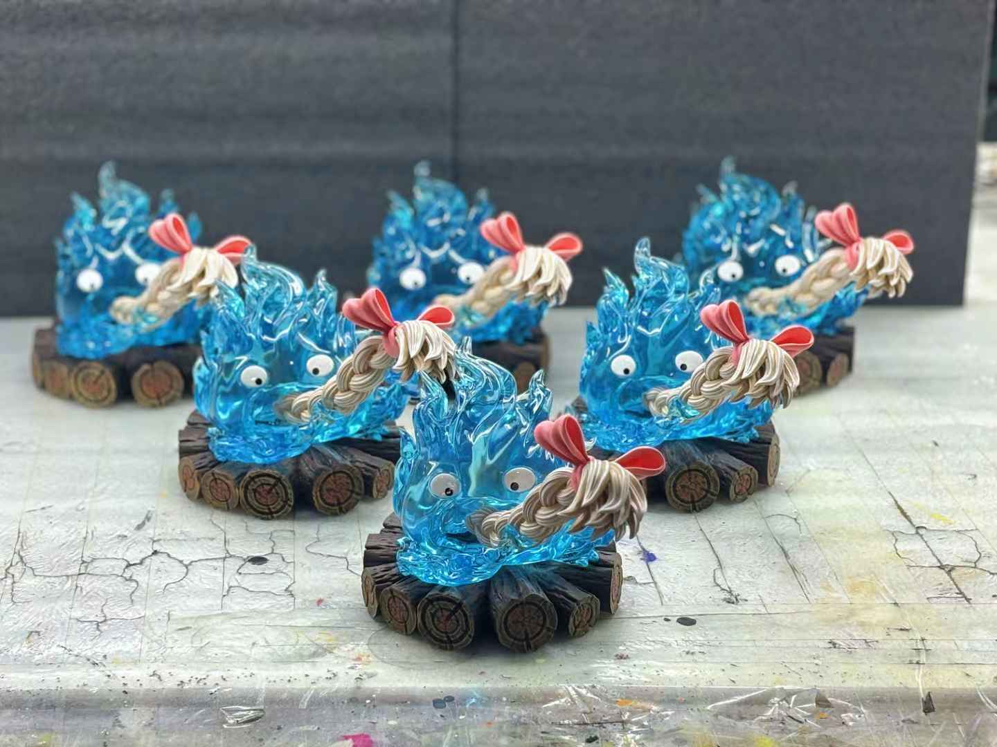 Howl's Moving Castle Long Miao Studio Calcifer Eating Hair Resin