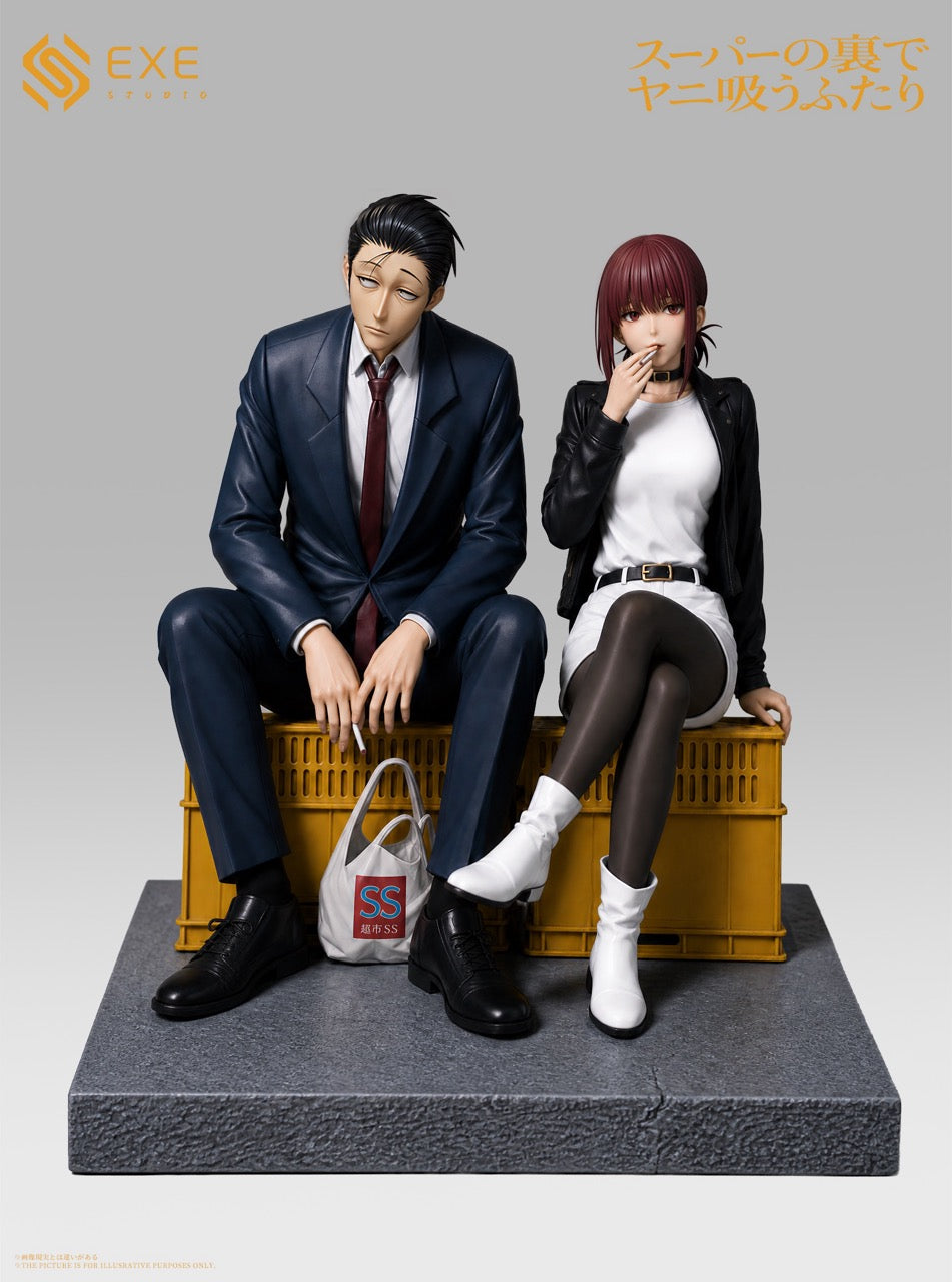 Smoking Behind the Supermarket with You EXE Studio Sasaki x Tayama smoking after work