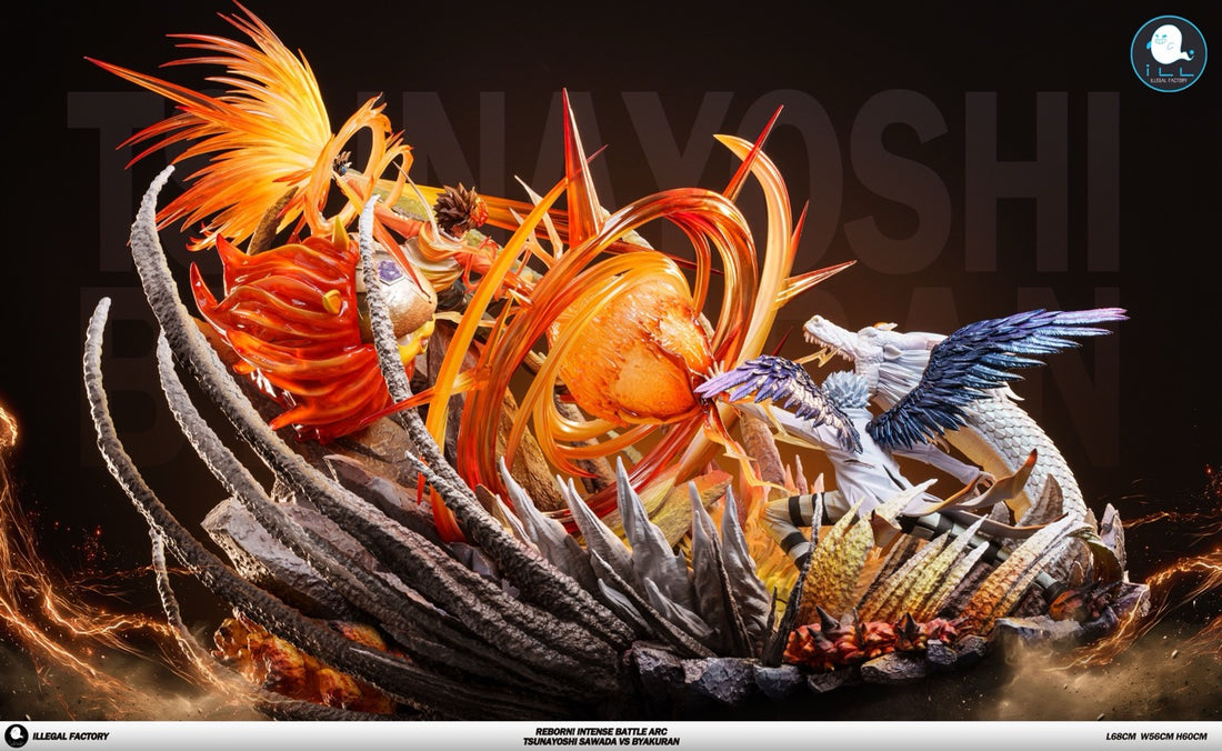 Katekyo Hitman Reborn ILLegal ILL Studio Sawada Tsunayoshi Vs Byakuran Gesso Resin Statue