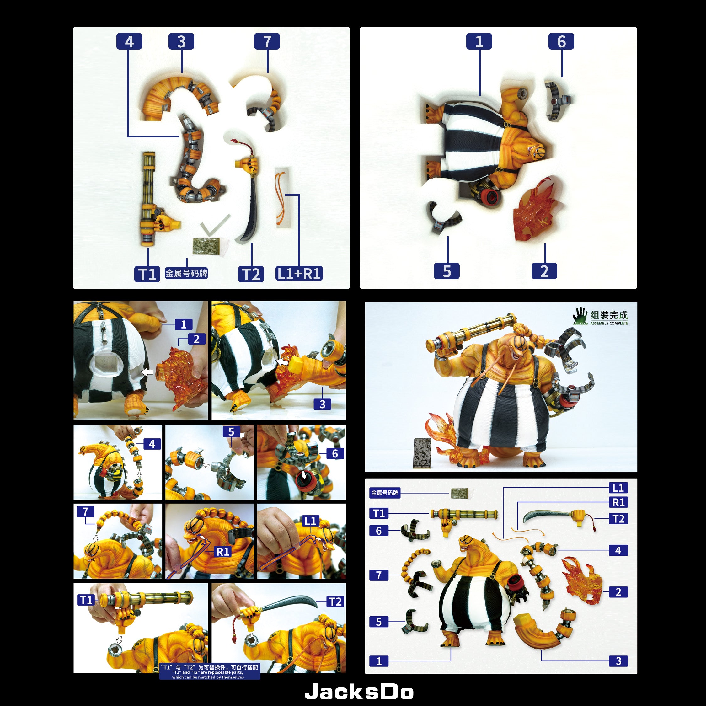 One Piece JacksDo Studio King Queen Jack Kaido Hybrid Resin Statue