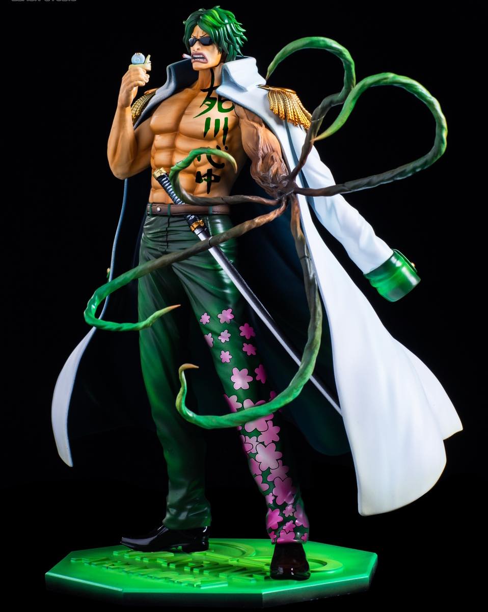 One Piece Black Studio Navy Admiral Green Bull Arachimaki Resin