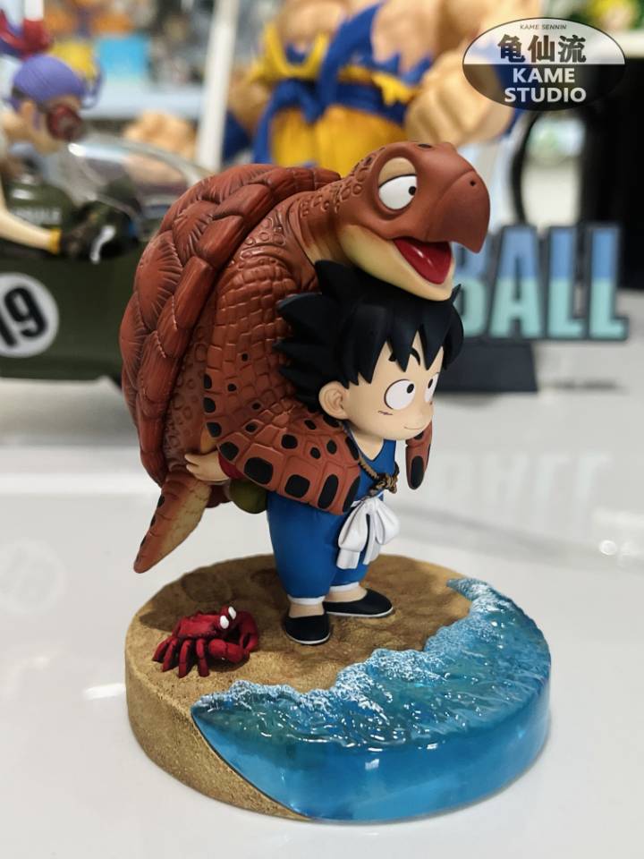 Dragon Ball Kame Studio Kid Goku Carrying the Turtle