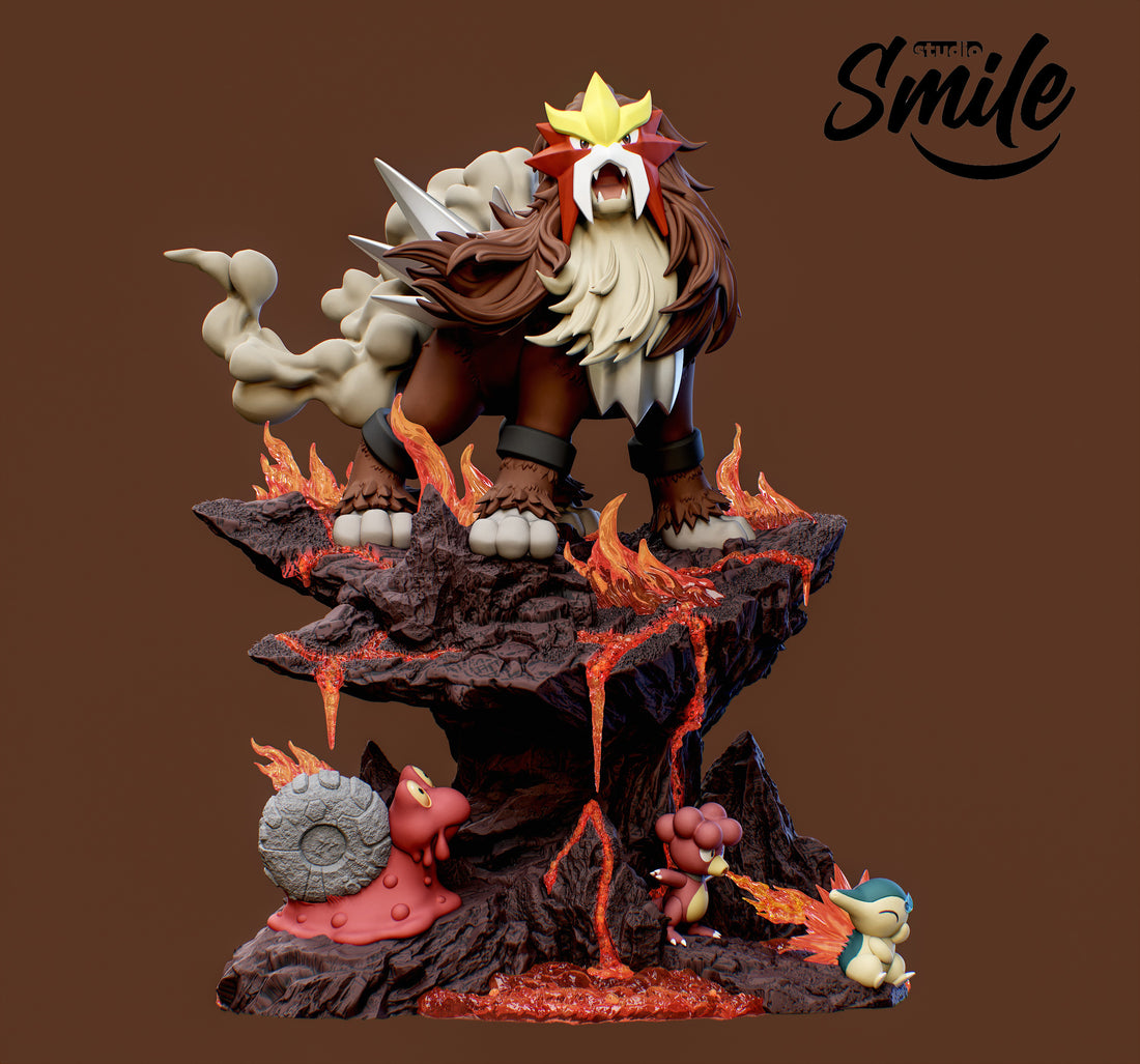 Pokemon Smile Studio Entei Resin Statue