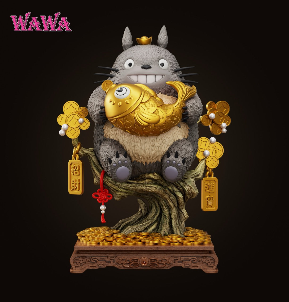 My Neighbour Totoro WAWA Studio Fortune Cat Totoro Resin Statue