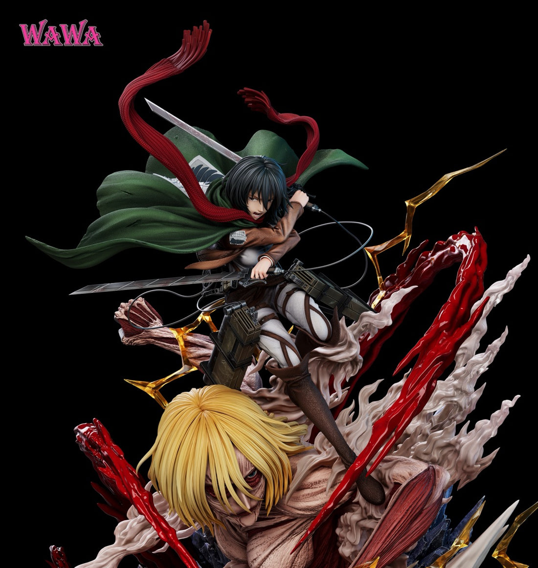 Attack On Titan WAWA Studio Mikasa Ackerman x Female Titan Resin Statue