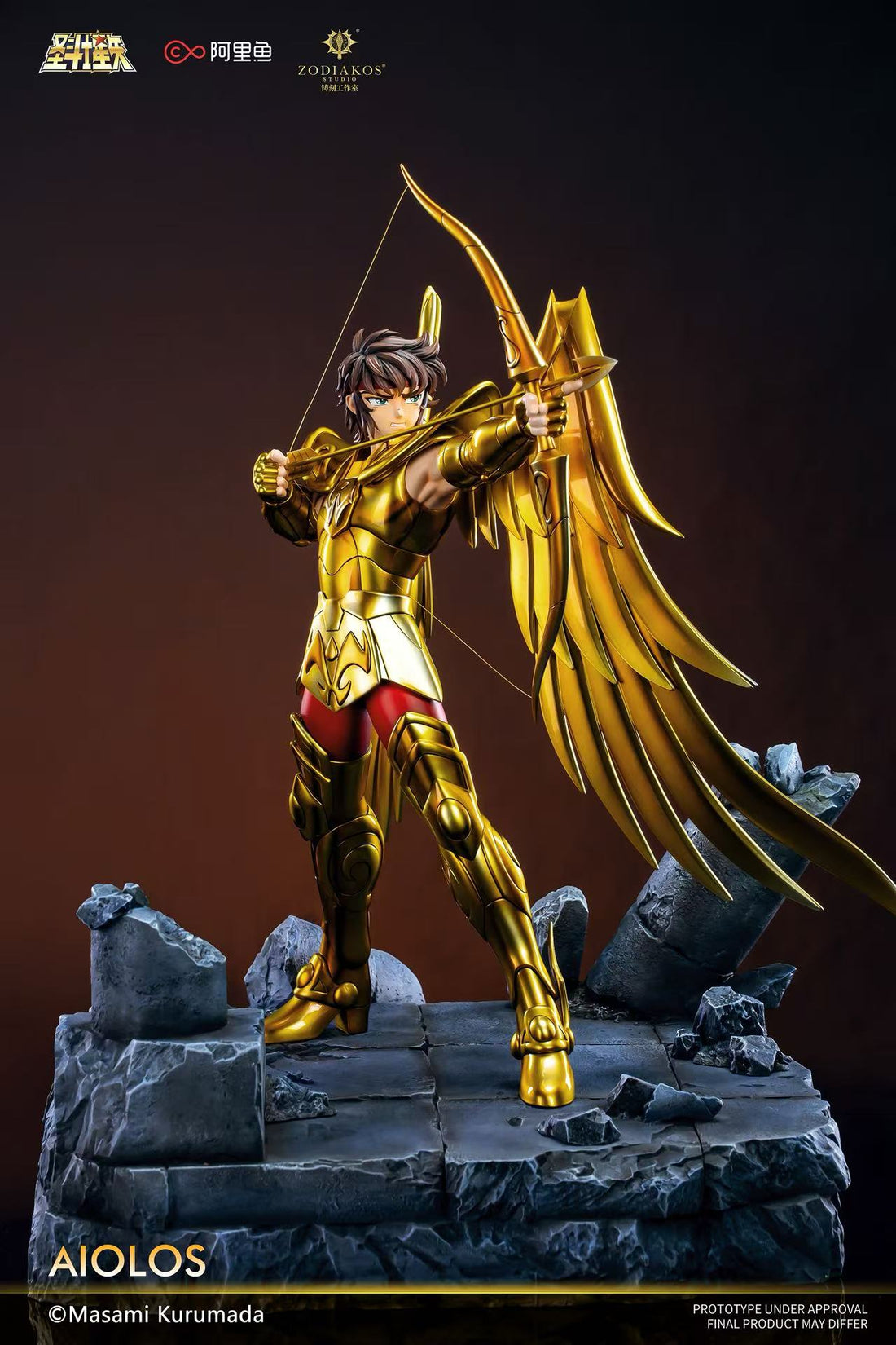 Saint Seiya Zodiakos Studio Gold Saint Aiolos Licensed Resin Statue